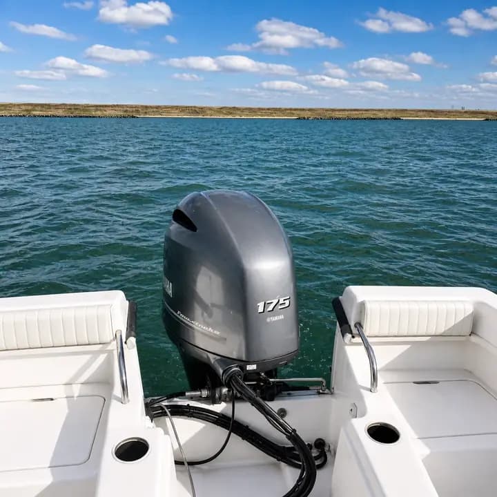 Yamaha 175 horsepower outboard motor on a boat